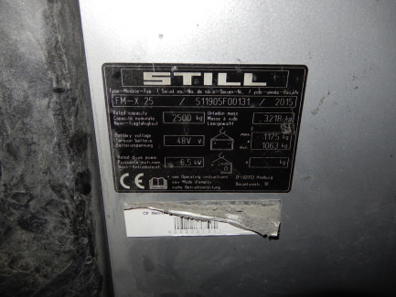 Zdjęcie przedmiotu: STILL FM-X 25 high forklift truck serial no. 511905F00131