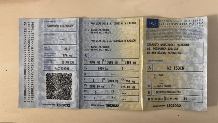 Zdjęcie przedmiotu: Iveco Daily 35C17 E5 3.5t Registration certificate seized electronically