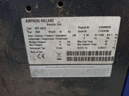 Zdjęcie przedmiotu: Гвинтовий компресор AIR PRESS APS 20 IVR X