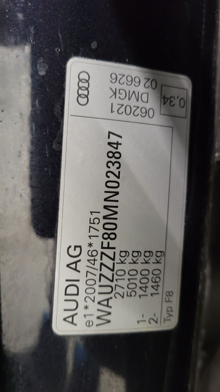 Zdjęcie przedmiotu: Audi A8 50 TDI mHEV Quattro Tiptr. Declaration of loss of registration certificate