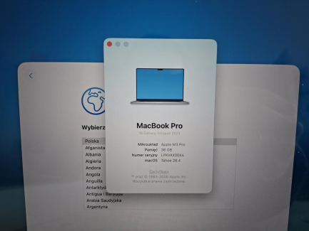 Zdjęcie przedmiotu: Laptop APPLE MacBook Pro 2023 16" Retina M3 Pro 36GB RAM 512 GB SSD macOS Srebrny