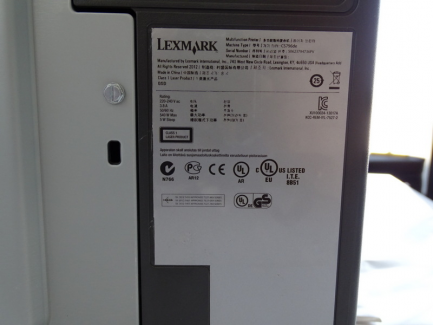 Zdjęcie przedmiotu: LEXMARK CS796de laser printer