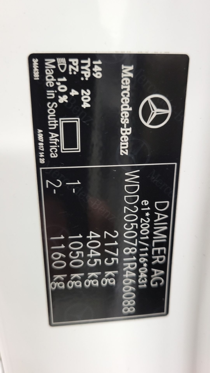 Zdjęcie przedmiotu: Mercedes-benz C 200 4MATIC 9G-TRONIC Oświadczenie o utracie DR