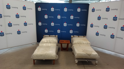 Zdjęcie przedmiotu: WIGO garden furniture - Pouf Havana H01000 (70x84x43) RAL7021 - 2 pcs. + Table 50 Havana (50x50x43) + Sofa Havana H1000 (70x84x64) RAL7021 - 2 pcs.