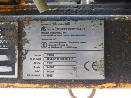 Zdjęcie przedmiotu: Bandit induction chopper, Bandit Industries Inc. 990XP