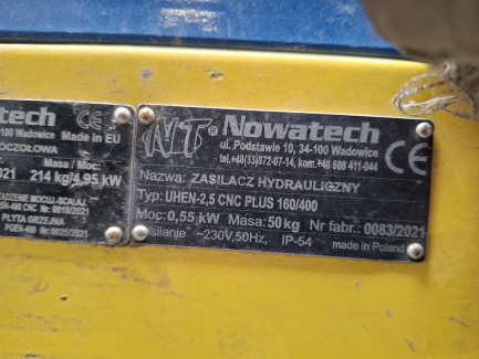 Zdjęcie przedmiotu: Zgrzewarka doczołowa hydrauliczna NOVATECH ZHCN-400 CNC