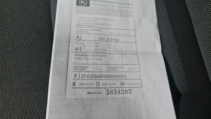 Zdjęcie przedmiotu: Fiat Tipo 1.4 16v EU6d Oświadczenie o utracie DR