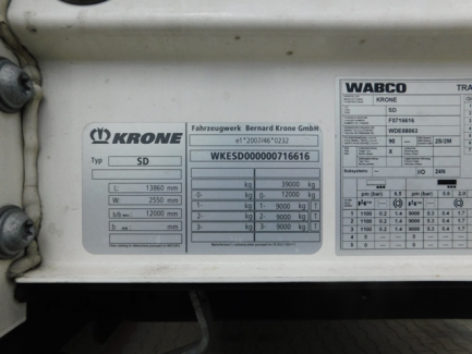 Zdjęcie przedmiotu: KRONE SD Curtain semitrailer