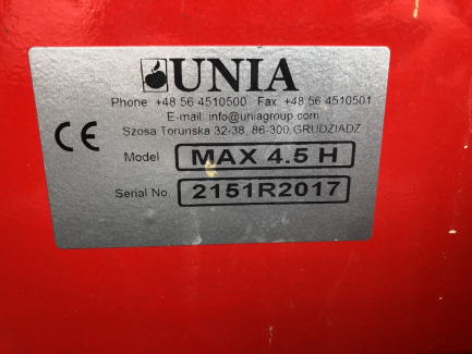 Zdjęcie przedmiotu: Tilling set with a double roller Unia MAX 4.5H