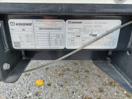 Zdjęcie przedmiotu: KRONE SDP 27 43.0t Dropside