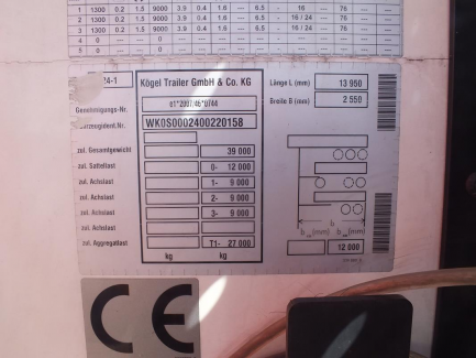 Zdjęcie przedmiotu: Naczepa kurtynowa MEGA KOGEL SN24 S 24-1