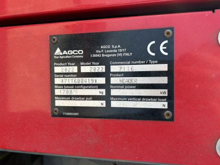 Zdjęcie przedmiotu: Зернова жатка MASSEY FERGUSON FF 480