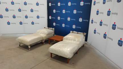 Zdjęcie przedmiotu: Meble ogrodowe WIGO - Pufa Havana H01000 (70x84x43) RAL7021 - 2szt. + St&oacute;ł Milano 70x70 M180109 + Kanapa Havana H1000 (70x84x64) RAL7021 - 2szt.