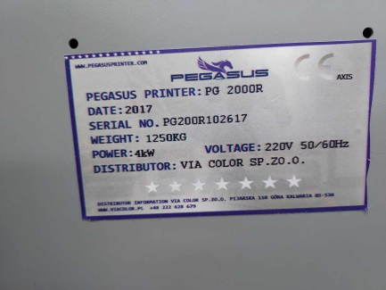 Zdjęcie przedmiotu: Hybrid UV plotter PEGASUS PG 2000R