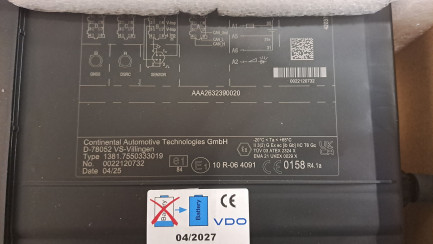 Zdjęcie przedmiotu: VDO digital tachograph version G2V2