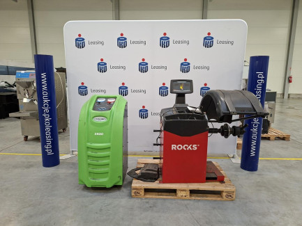 Workshop equipment set (VIAKEN X520 air conditioning service station, ROCKS OK.-08.3100 wheel balancer)