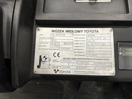 Zdjęcie przedmiotu: Вилочний навантажувач TOYOTA 02-8FGF25