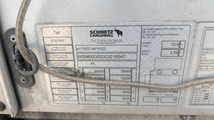 Zdjęcie przedmiotu: SCHMITZ SCBS3T 35.0t Високобортовий Oświadczenie o utracie DR