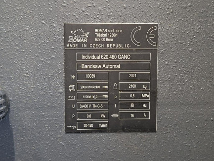 Zdjęcie przedmiotu: BOMAR Individual 620.460 GANC metal band saw