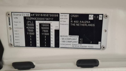 Zdjęcie przedmiotu: SCANIA R460 Super E6 18.0t Highline