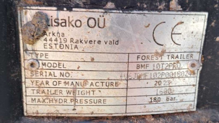 Zdjęcie przedmiotu: Лісовий трелювальний причіп Lisako OÜ 10T2PRO