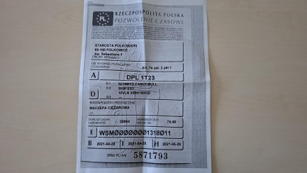 Zdjęcie przedmiotu: SCHMITZ SKI 24 35.0t Oświadczenie o utracie DR