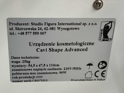 Zdjęcie przedmiotu: Косметологічний апарат Studio Figura Cavi Shape Advance
