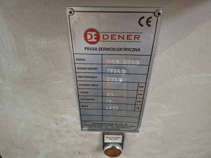 Zdjęcie przedmiotu: DENER MAKINA SAN. TIC. LTD. STI DDM 5020 (SERVOBRAKE 5020) Сервоелектричний листозгинальний прес
