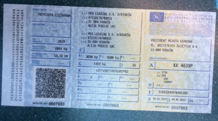 Zdjęcie przedmiotu: STIM S23 3.5t 06H 3500GT Oświadczenie o utracie DR