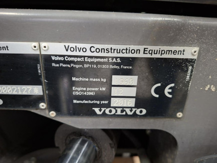 Zdjęcie przedmiotu: Mini koparka gąsiennicowa VOLVO EC20D