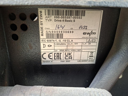 Zdjęcie przedmiotu: Інверторний зварювальний апарат EWM Taurus 405 Basic S