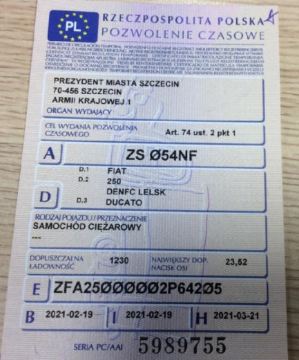 Zdjęcie przedmiotu: Fiat Ducato MAXI 2.3 M-jet L4H3 E6d 3.5t Oświadczenie o utracie DR