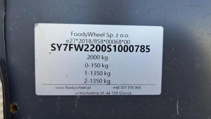 Zdjęcie przedmiotu: FOODYWHELL FW22 Declaration of loss of registration certificate