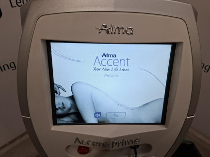 Zdjęcie przedmiotu: ALMA Accent Prime medical device designed for skin firming and body shaping treatments, including body and face shaping, cellulite reduction, skin firming and rejuvenation