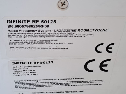 Zdjęcie przedmiotu: INFINITE RF cosmetic device used for acne scar reduction, rejuvenation, stretch mark reduction, lifting, and discoloration removal.