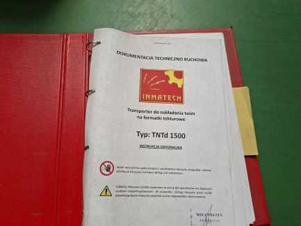 Zdjęcie przedmiotu: Transporter poprzeczny do nakładania taśm na formatki tekturowe INMATECH TNTd 1500