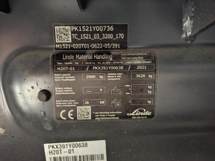 Zdjęcie przedmiotu: Вилочний навантажувач LINDE H20T-01