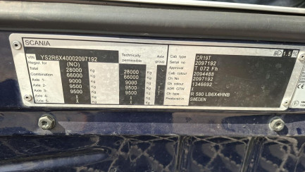 Zdjęcie przedmiotu: SCANIA R580 LA 6x4 ES Topline E6 26.5t