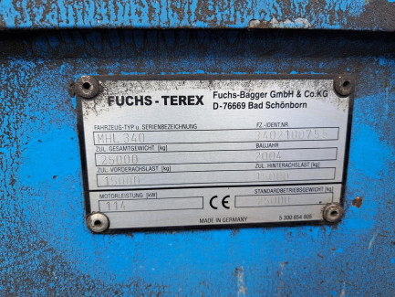Zdjęcie przedmiotu: TEREX-FUCHS MHL 340 material handler