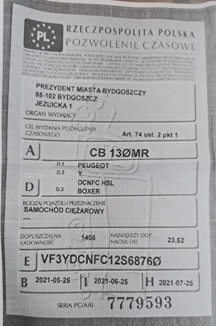 Zdjęcie przedmiotu: Peugeot BOXER 435 2.2 BlueHDi E6.2 3.5t L4H2 Premium Oświadczenie o utracie DR