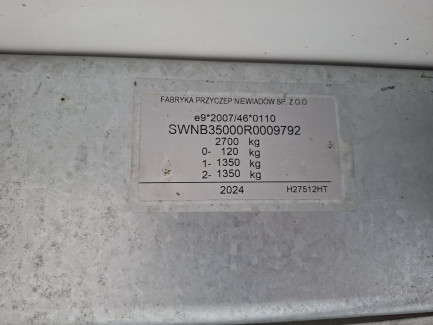 Zdjęcie przedmiotu: Przyczepa gastronomiczna NIEWIAD&Oacute;W B3500 Oświadczenie o utracie DR