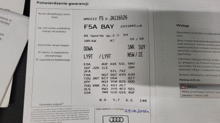 Zdjęcie przedmiotu: Audi A5 Sportback 2.0 TFSI Quattro Sport S tronic