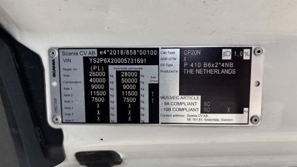 Zdjęcie przedmiotu: SCANIA P410 E6 26.0t Oświadczenie o utracie DR