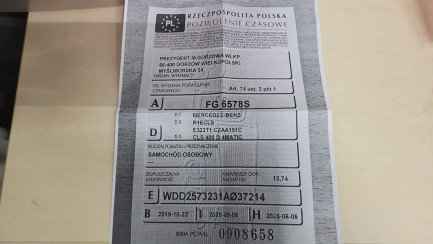 Zdjęcie przedmiotu: Mercedes-benz CLS 400 d 4-Matic 9G-TRONIC Oświadczenie o utracie DR