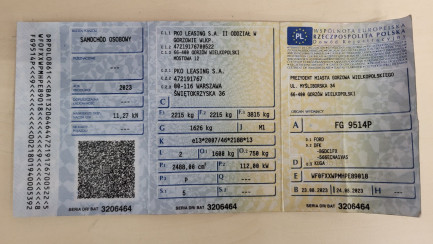 Zdjęcie przedmiotu: Ford Kuga 2.5 FHEV FWD ST-Line X Błędny wpis mocy silnika w DR