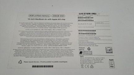 Zdjęcie przedmiotu: Apple MacBook Air 2024 13.6" M3 8 ГБ ОЗП 256 ГБ SSD macOS North + миша Apple Magic Mouse