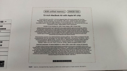 Zdjęcie przedmiotu: Notebook / Laptop Apple MacBook Air 13'' 8-rdzeniowy procesor Apple M1 z 7-rdzeniową grafiką, 8GM RAM, dysk 256GB SSD (złoty), kod prod. MGND3ZE/A