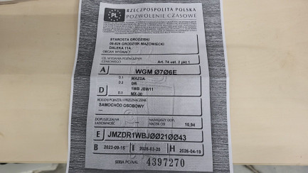 Zdjęcie przedmiotu: Mazda MX-30 35.5kWh Exclusive Line Oświadczenie o utracie DR