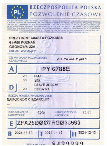 Zdjęcie przedmiotu: Fiat Ducato 35 2.2 H3-POWER E6.4 3.5t L3H2 Oświadczenie o utracie DR