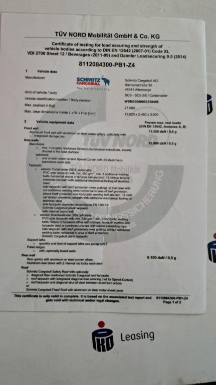 Zdjęcie przedmiotu: SCHMITZ SCB Високобортовий 